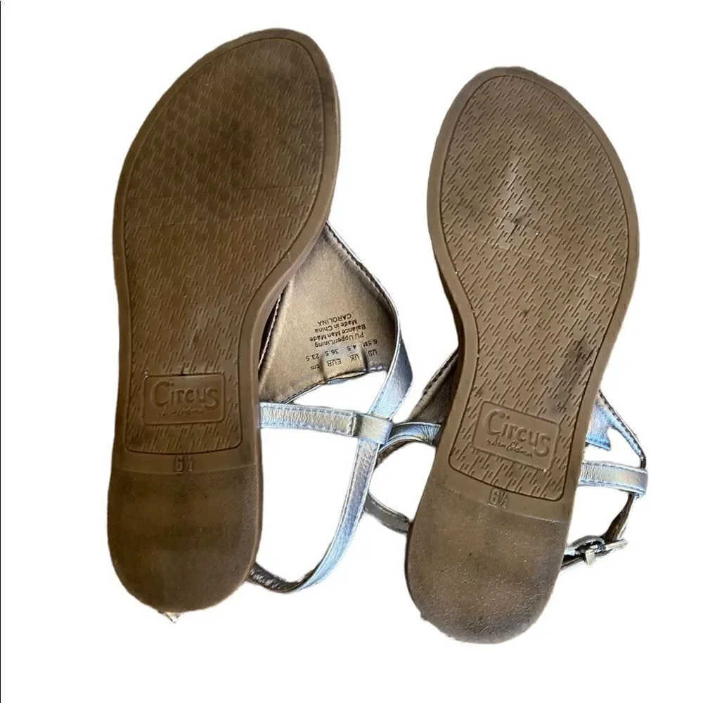 Circus by Sam Edelman “Carolina” Flat Sandal Silver Size 6.5
